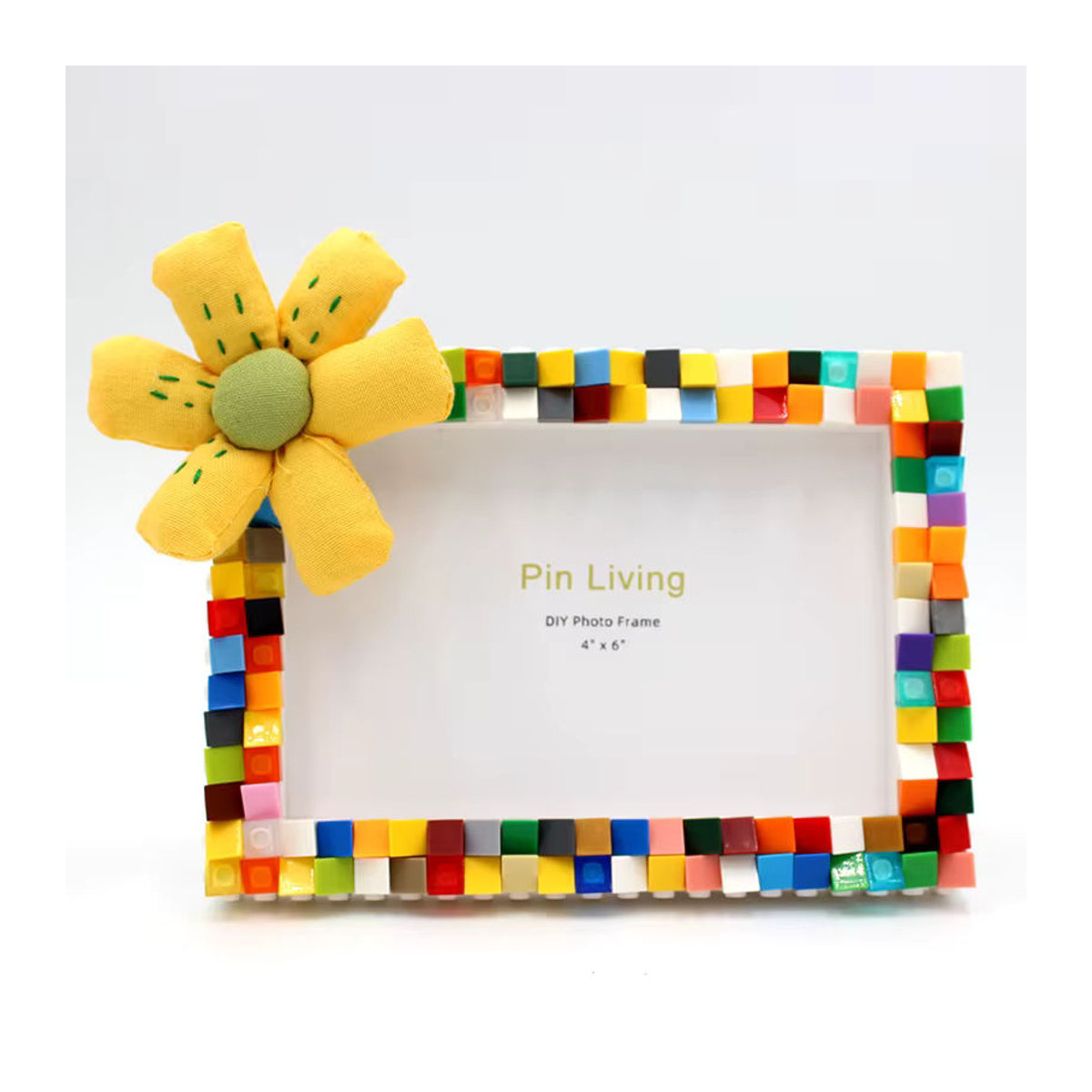 Pinliving DIY Baustein Fotorahmen als Tischaufsteller, mehrfarbig und grün, Rechteckig, Breite: 15,24 cm, Höhe: 15,24 cm, Tiefe: 15,24 cm - Bild 4