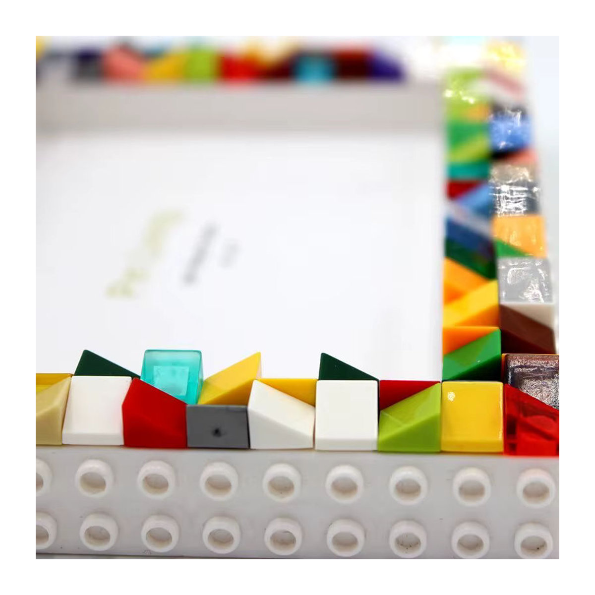 Pinliving DIY Fotorahmen Art Déco aus Kunststoff, mehrfarbiger Tischaufsteller mit geometrischem Design, B/H: 17,78 x 17,78 cm - Bild 3