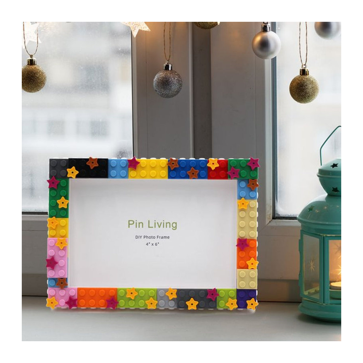 PinLiving Star Sky DIY-Baustein-Fotorahmen-Set aus Kunststoff für Kinder, mehrfarbig, rechteckig und stehend - Bild 1