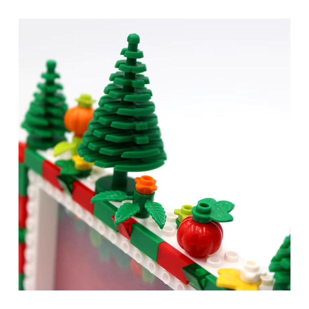 PinLiving Weihnachts DIY Fotorahmen aus Bausteinen als Tischdekoration, rot und mehrfarbig, Kunststoff, 6,7 Zoll - Bild 6