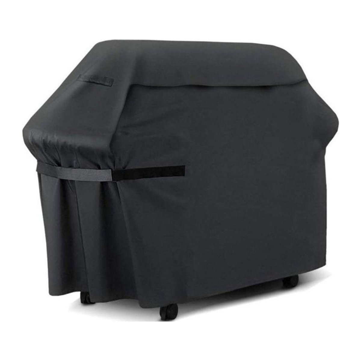 Pinxuan Winddichte Grillabdeckung aus 210D Oxford Tuch und silberbeschichtetem Taft, Schwarz, B: 58 cm, H: 77 cm - Bild 1
