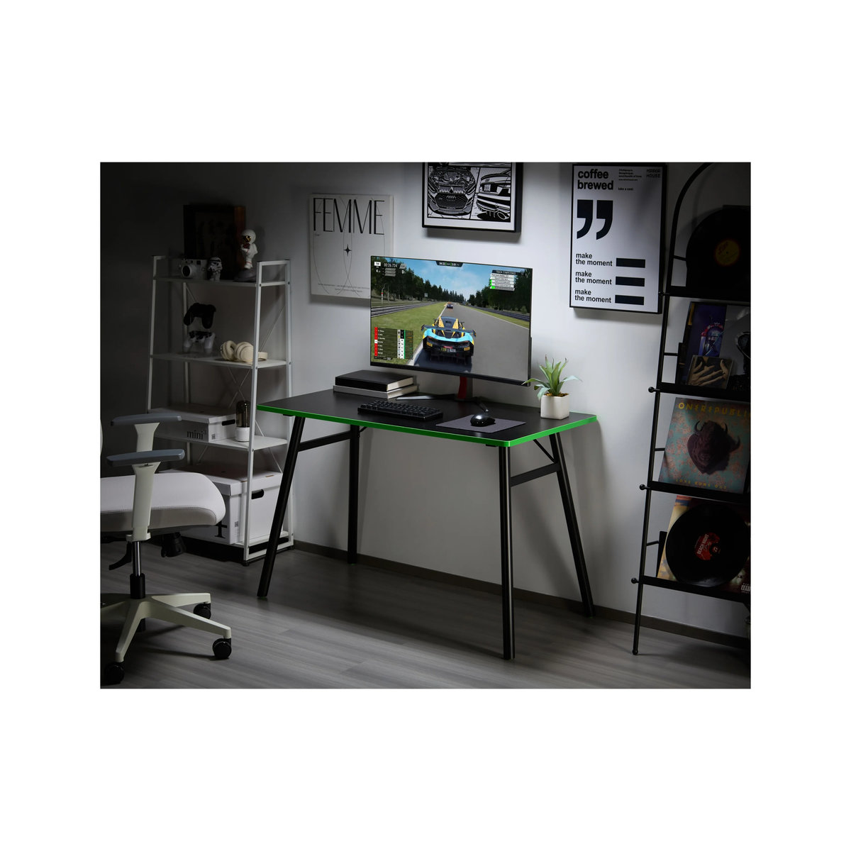 PIRANHA GAMING Gamingtisch modern in Schwarz mit Metallgestell, B: 110 cm, T: 60 cm, H: 75 cm - Bild 2