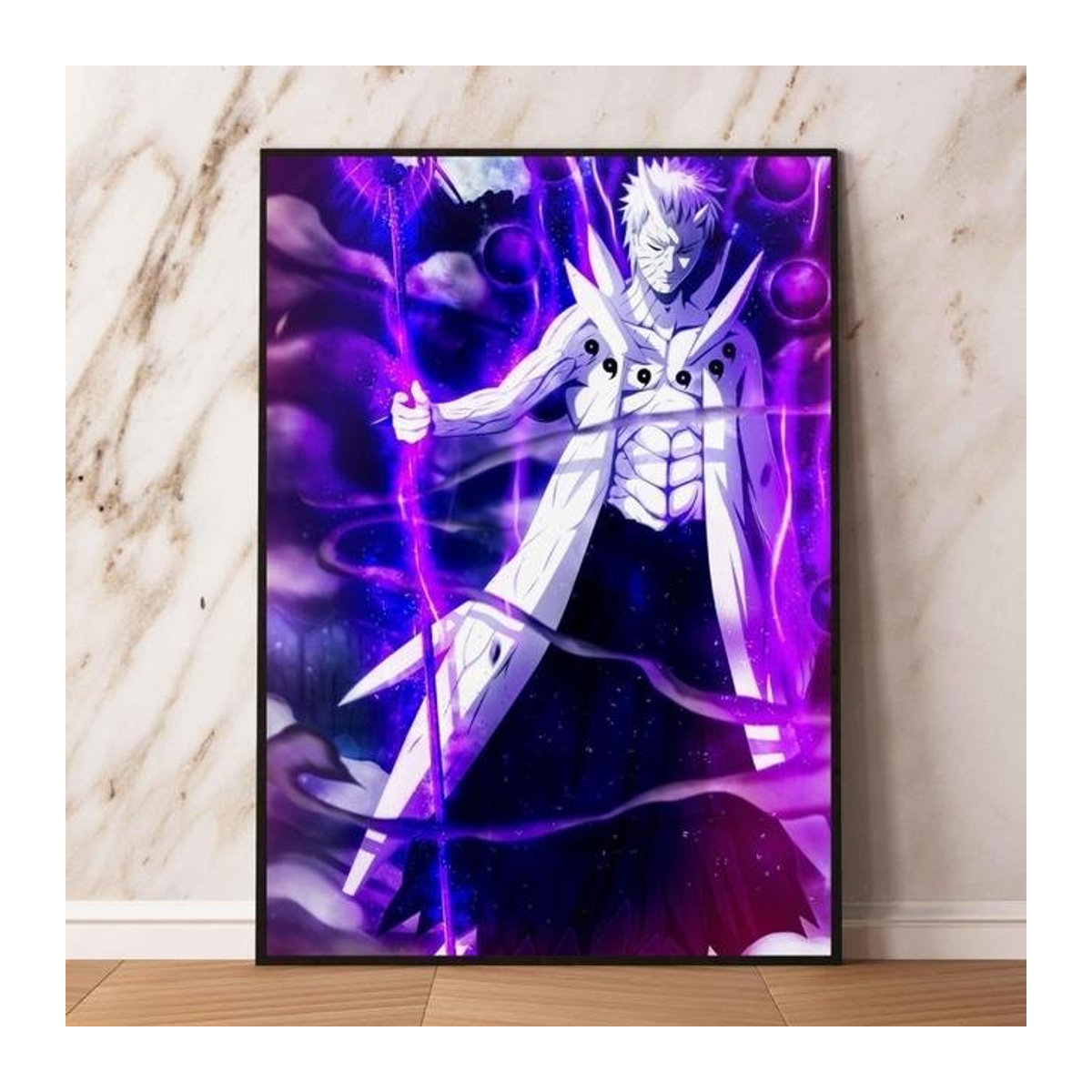 Pisces Art Museum Anime Leinwandposter Madara Uchiha Porträt in Lila, Rahmenlos, Breite: 40 cm, Höhe: 60 cm - Bild 1