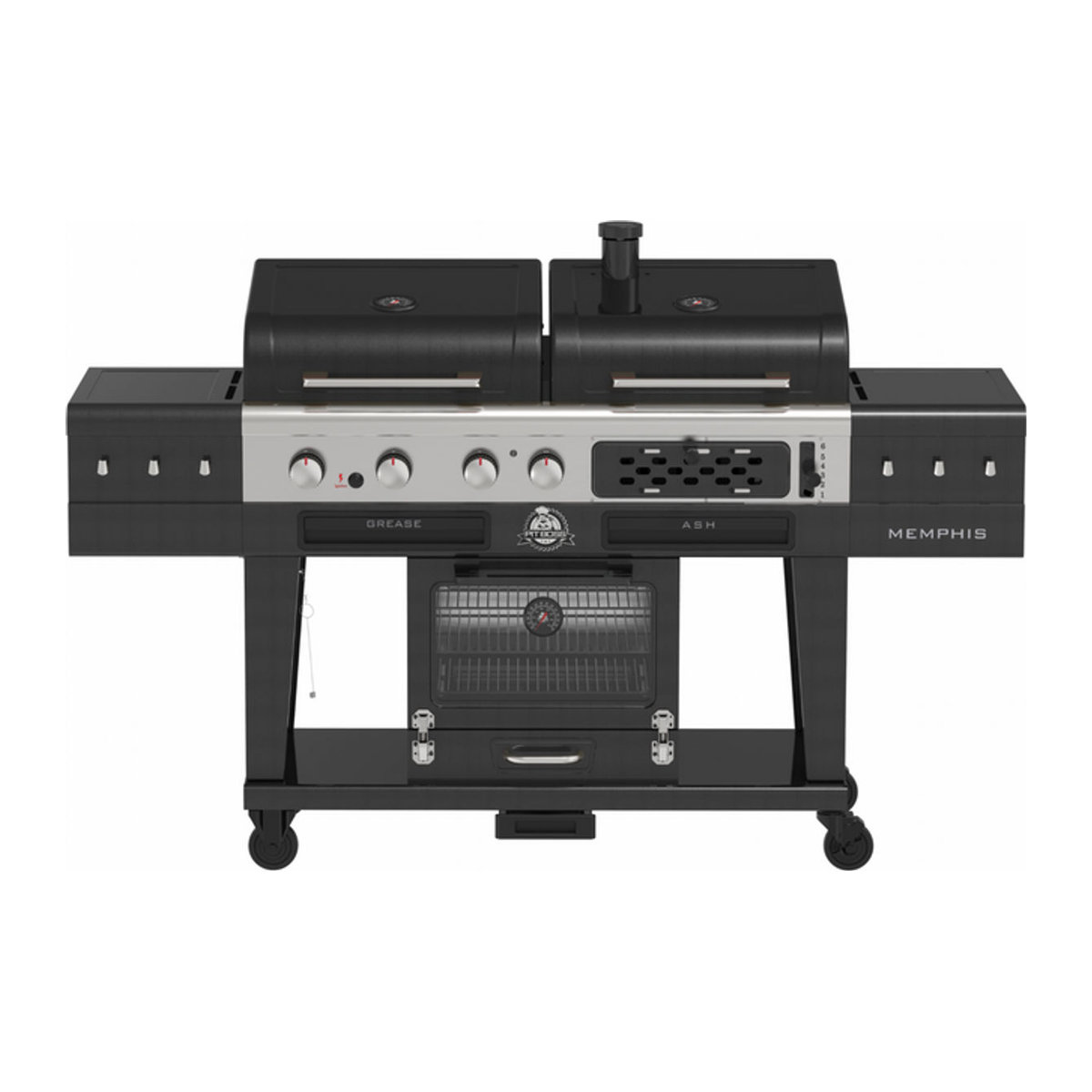 Pit Boss Kombigrill MEMPHIS ULTIMATE 2.0 in Schwarz mit Gas, Holzkohle und Elektro sowie Edelstahl, Gusseisen und Stahl-Email - Bild 1