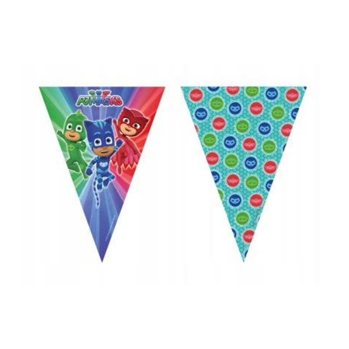 PJ Masks Wimpel-Girlande aus Papier für deinen Kindergeburtstag, mehrfarbig - Bild 2