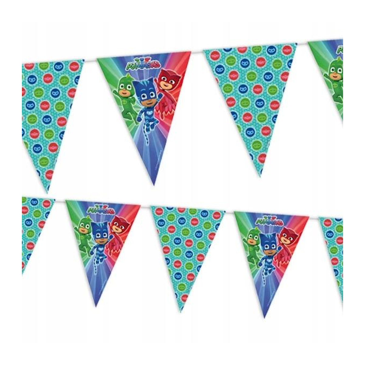 PJ Masks Wimpel-Girlande aus Papier für deinen Kindergeburtstag, mehrfarbig - Bild 3