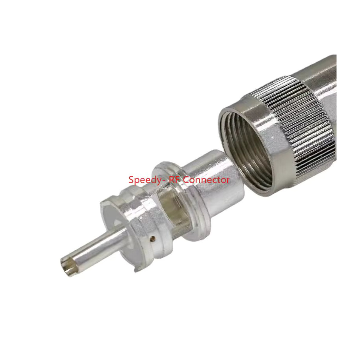PL259 UHF-Stecker SL16 männlich aus Messing und Kupfer für RG58 RG142 LMR195 RG400 Koaxialkabel, Silber - Bild 4