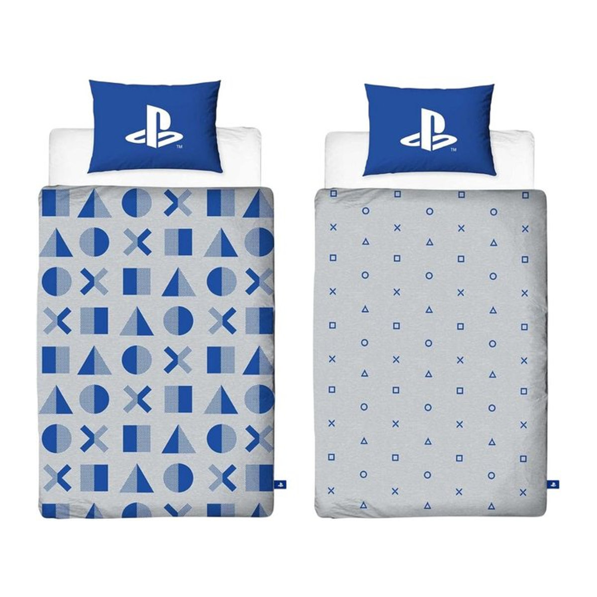 Playstation Controller Tasten Wendebettwäsche-Set Single blau/weiß - Bild 1
