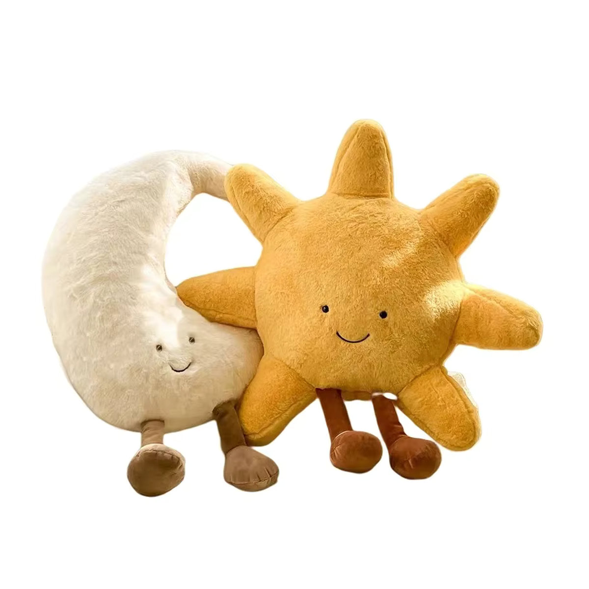 Plüschkissen mit Mond und Sonne im nordischen Design, Gelb, Deko-Kissen für Kinderzimmer und Sofa - Bild 7