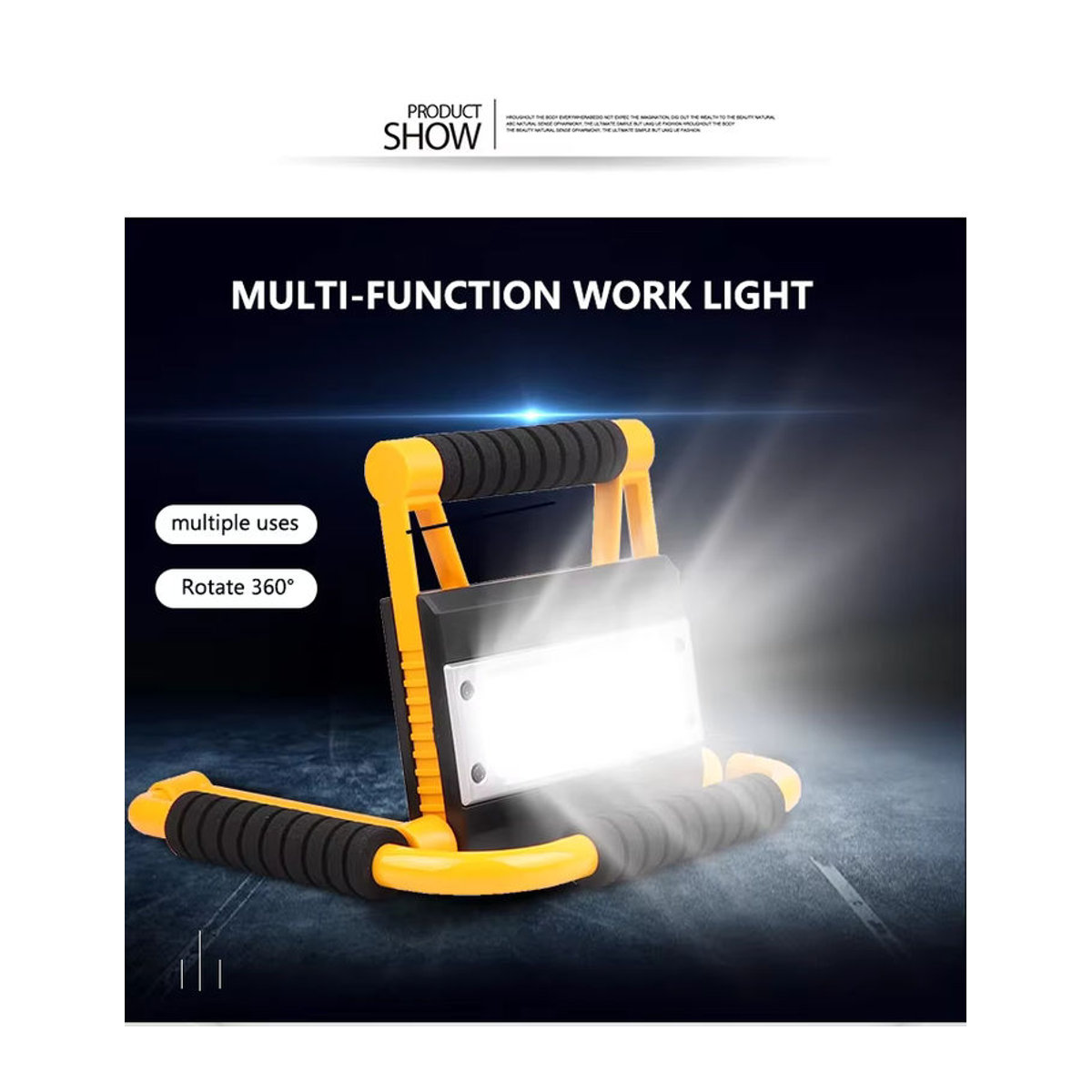 POCKETMAN COB LED Arbeitsscheinwerfer 300W wiederaufladbarer Suchscheinwerfer wasserdichte Arbeitslampe und Flutlicht für Camping - Bild 4