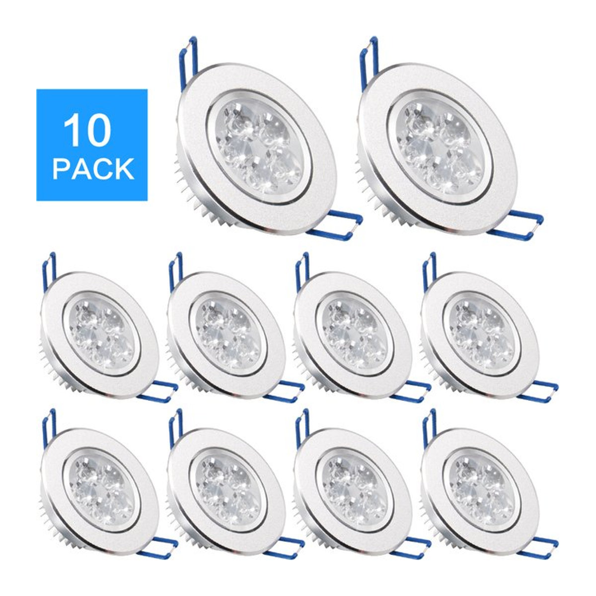 POCKETMAN LED Einbaustrahler Set aus Aluminium in Weiß, dimmbar, 10er Packung - Bild 1
