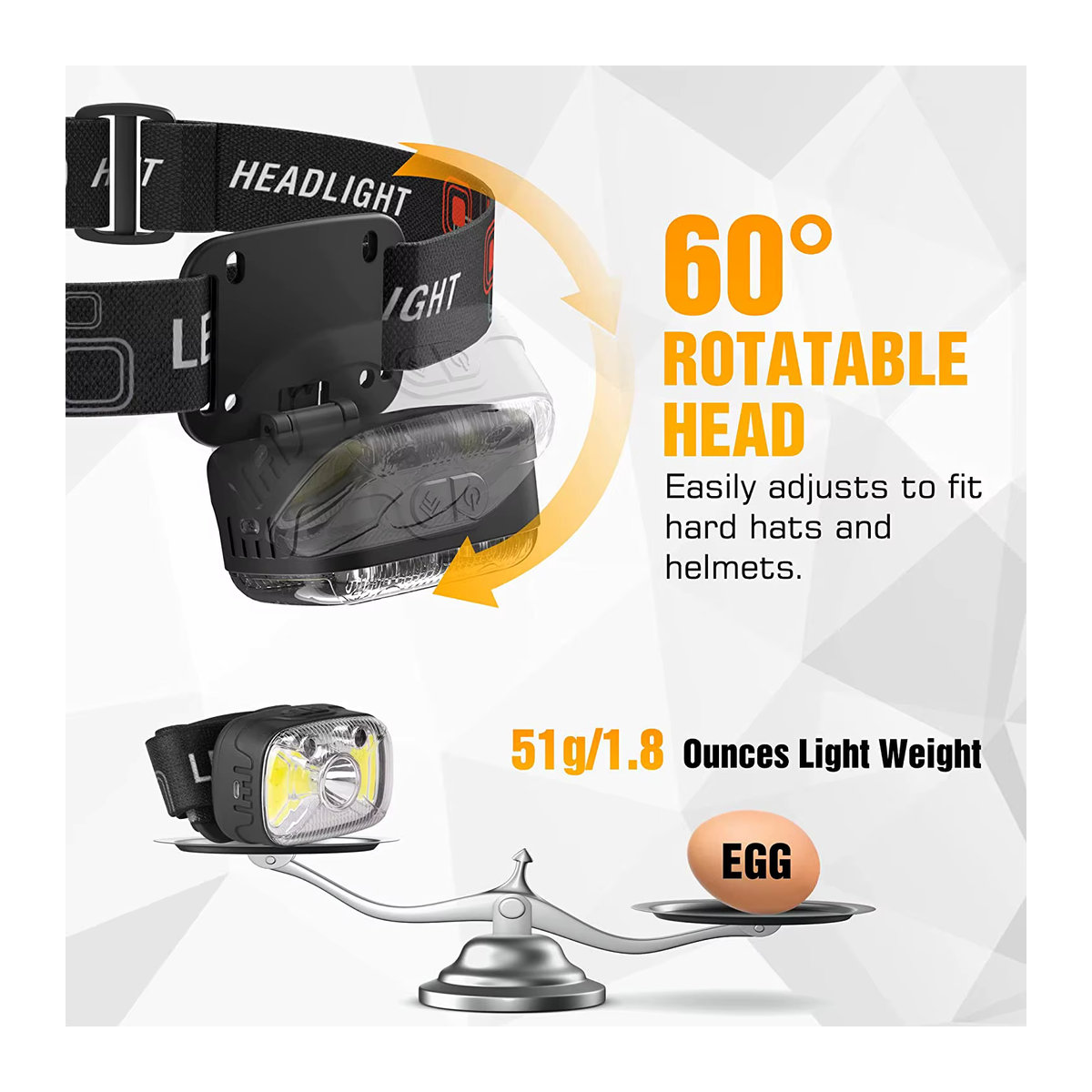 POCKETMAN LED wiederaufladbarer Scheinwerfer mit Bewegungssensor in Weiß und Rot, Taschenlampe mit 7 Modi für Outdoor, Camping und Radfahren - Bild 4