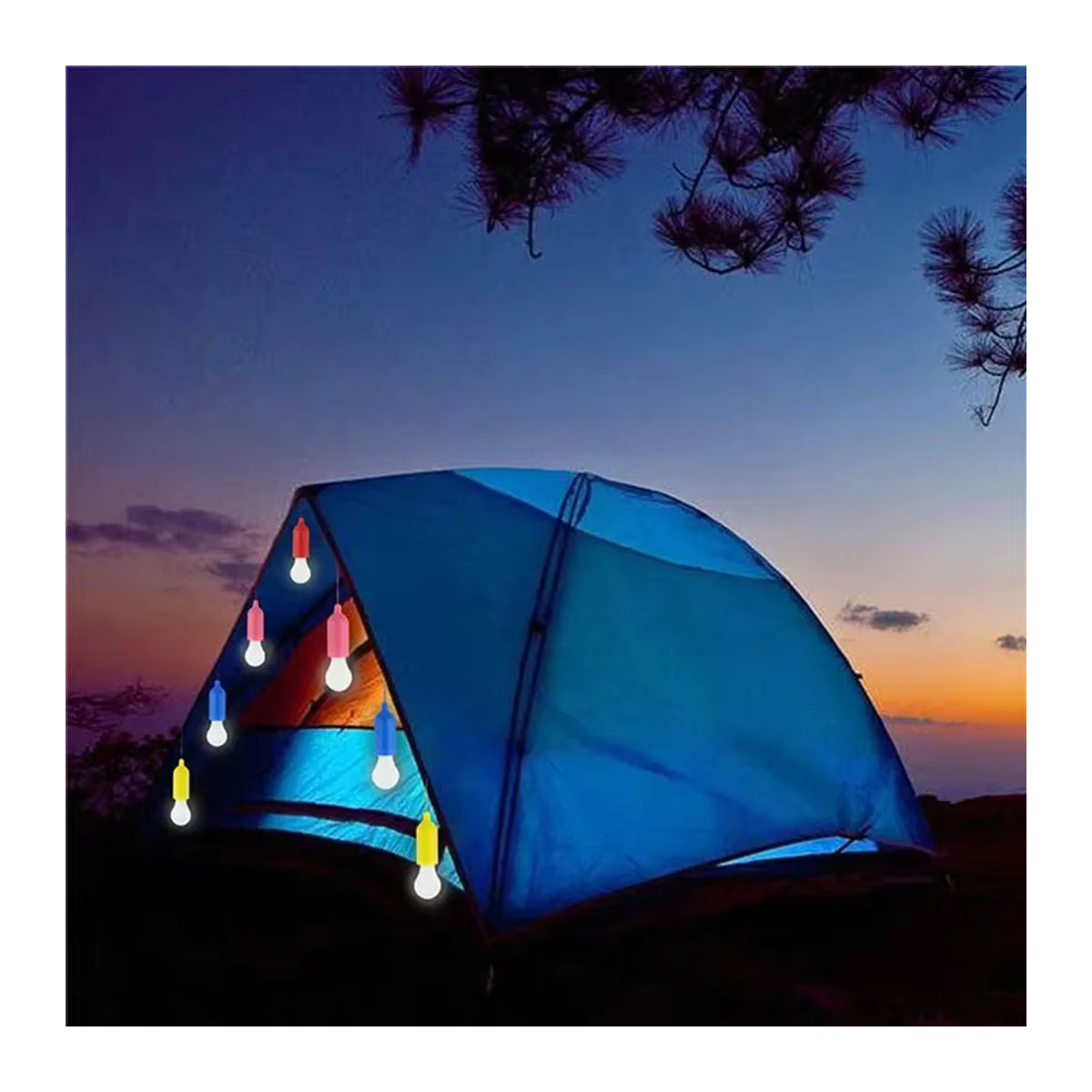 POCKETMAN Retro Tragbare Camping Lampe mit bunten LEDs und Kordel zum Aufhängen für Zelt und Outdoor-Partys - Bild 3