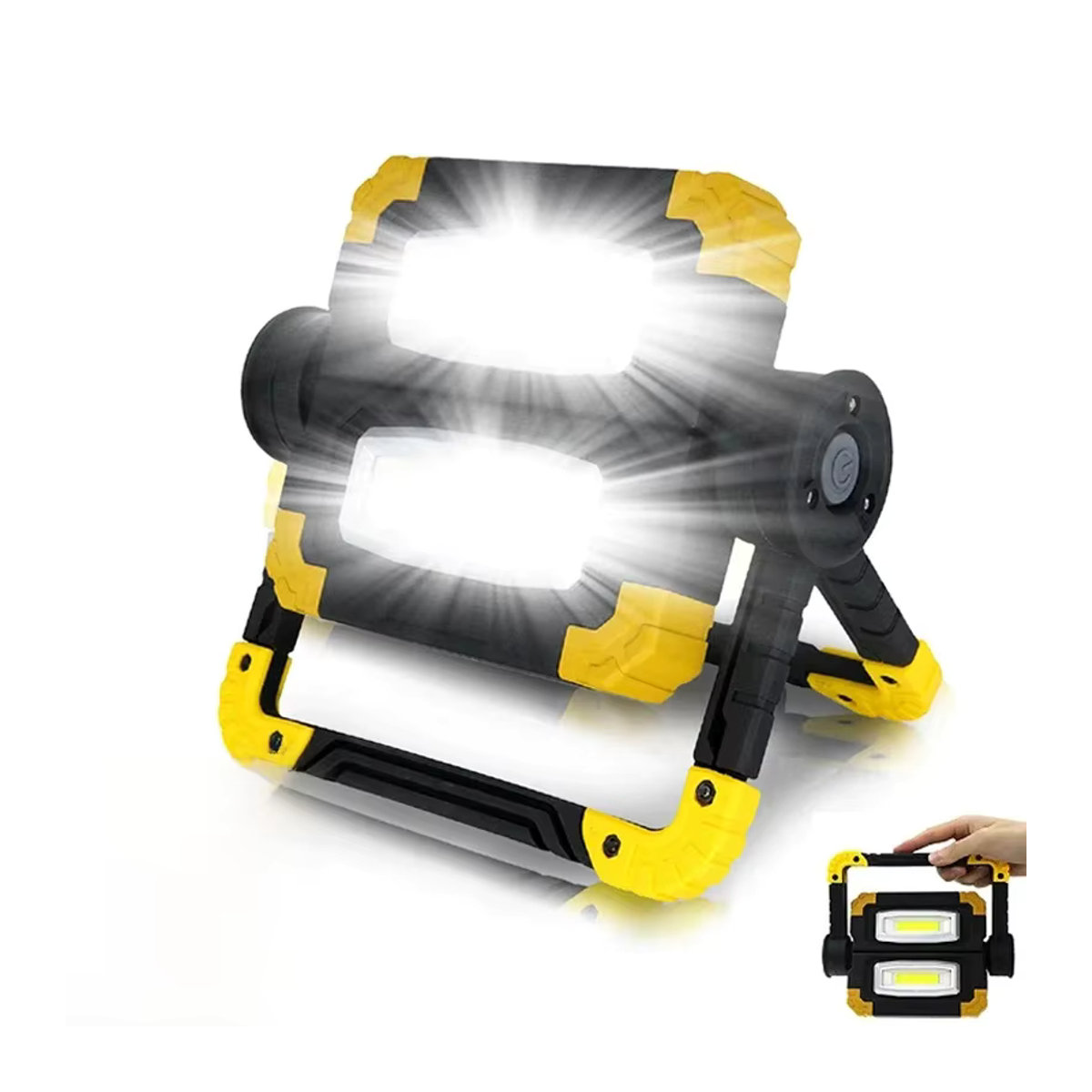 POCKETMAN Tragbarer LED Arbeitscheinwerfer 300W mit COB-Technik, Wasserdichte wiederaufladbare Taschenlampe für Camping, Angeln und Außenbereich - Bild 7