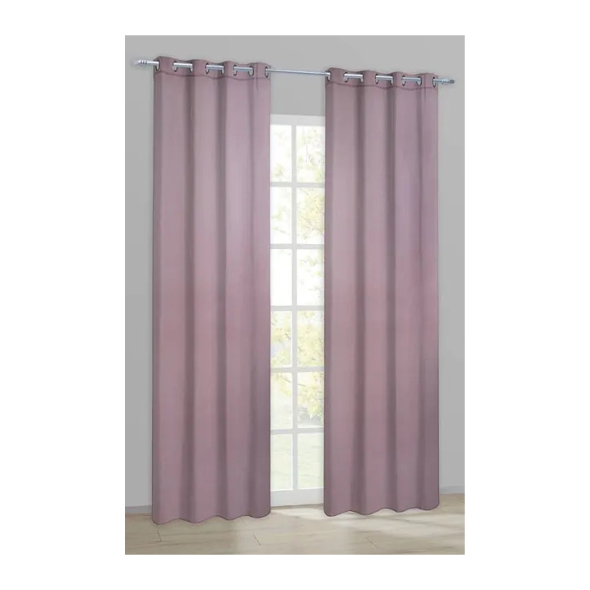 POCOline Ösenvorhang Joel in Mauve/Lila, halbtransparent, B: 140 cm, L: 245 cm - Bild 1