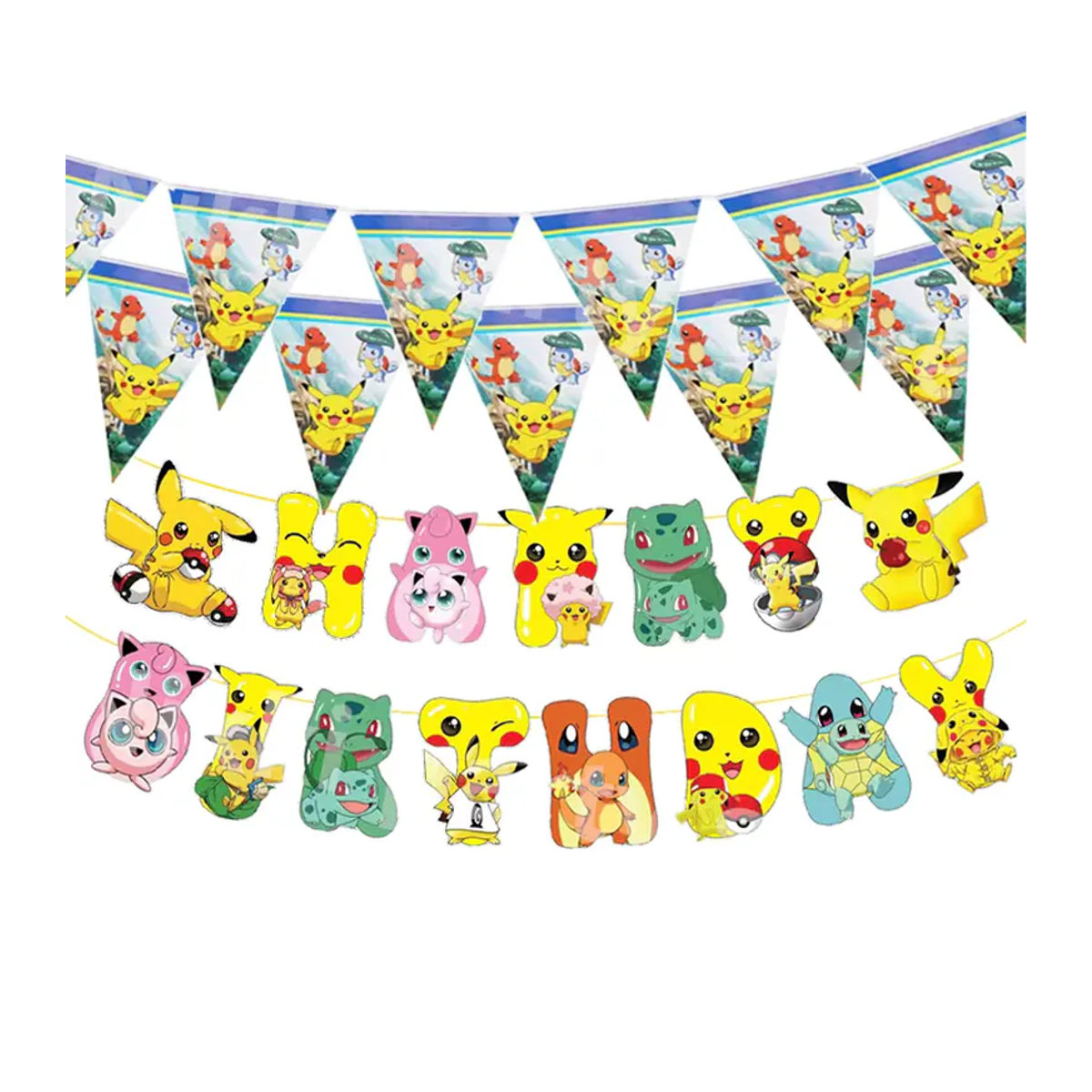 Pokemon Party Banner Pikachu und Pokeball Dekoration für Kindergeburtstage von TAKARA TOMY in Multicolor - Bild 2
