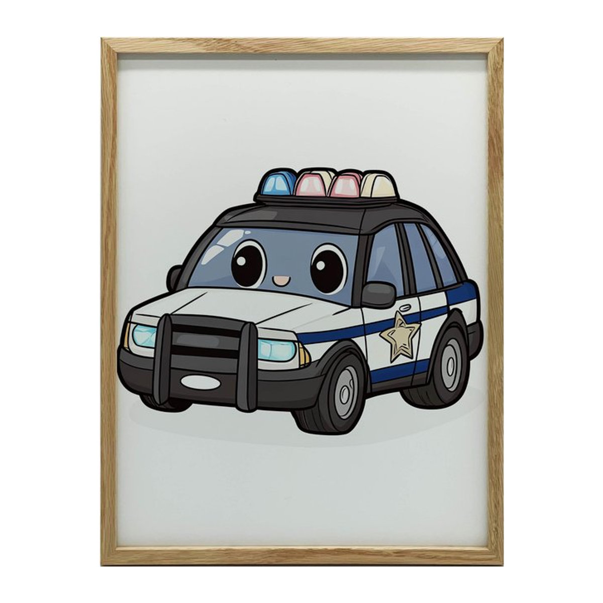 Polizeiauto Poster mit goldenem Aluminiumrahmen, B: 30 cm, H: 40 cm - Bild 1