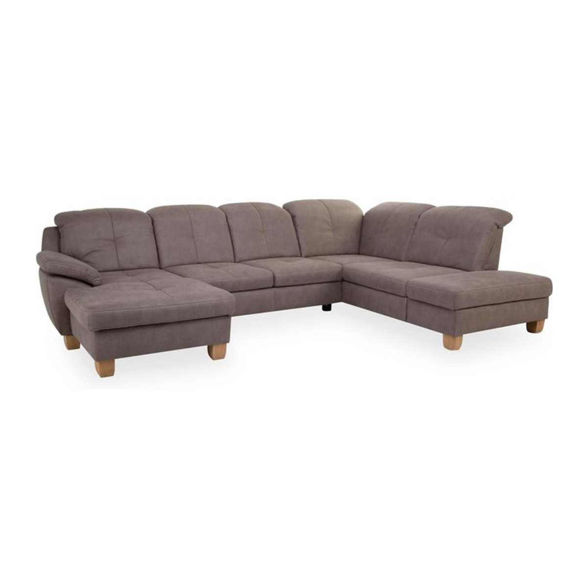 Polsterecke MONDO GIANNA PLUS Ecksofa in Beige und Mocca mit Massivholz und Stoffbezug, B/T/H: 243 x 186 x 70 cm - Bild 1