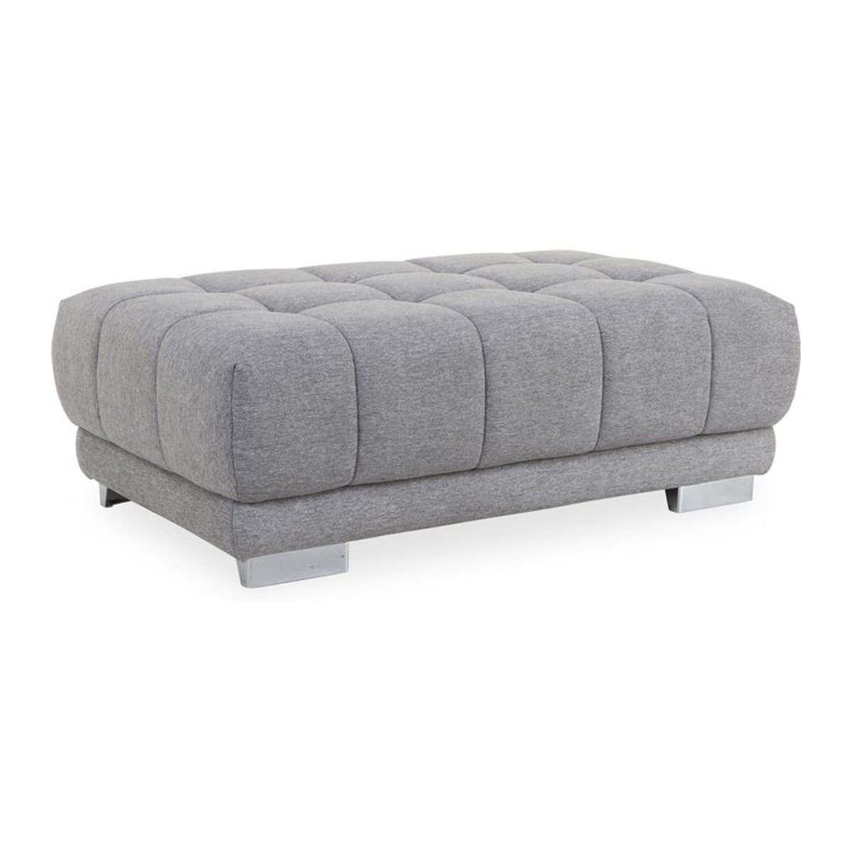 Polsterhocker SYSTEMPOLSTER XXL MILLA in Grau mit Chrom-Gestell aus Polyester-Stoff - Bild 1