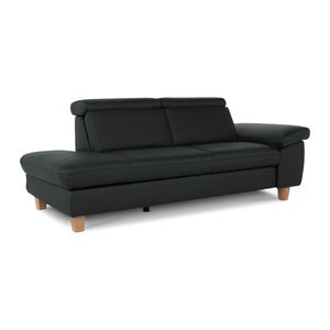 Polsterhocker vito TONGA Modern in Braun oder Schwarz aus Leder und Kunstleder
