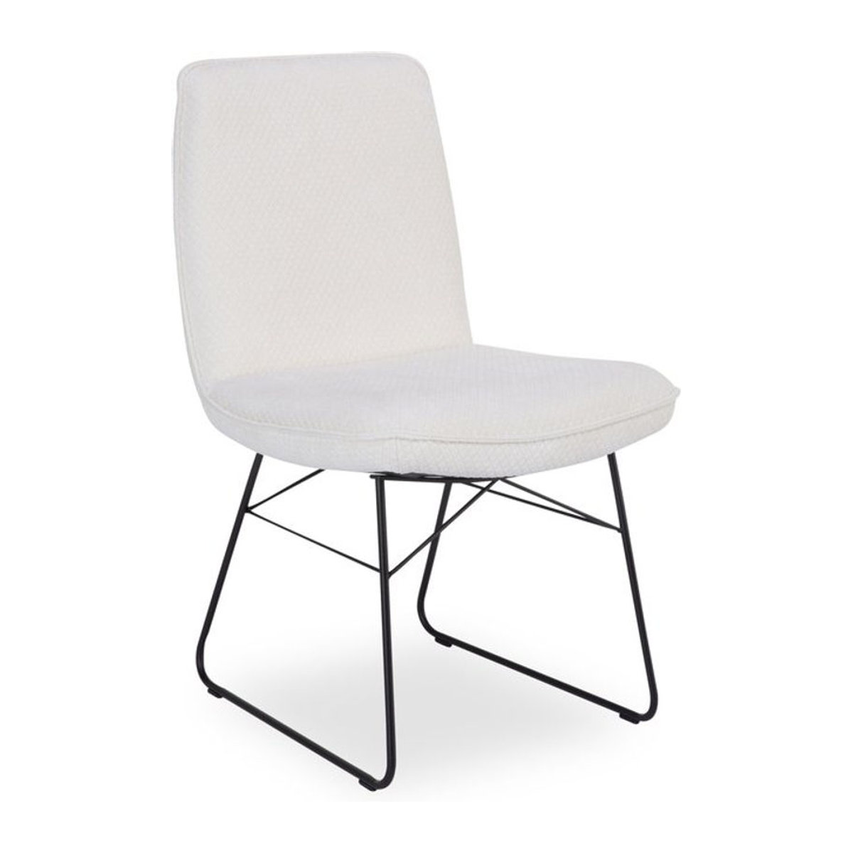 Polsterstuhl Variano KAMIL in Weiß mit modernem Stoffbezug aus Polyester und Metallgestell - Bild 1