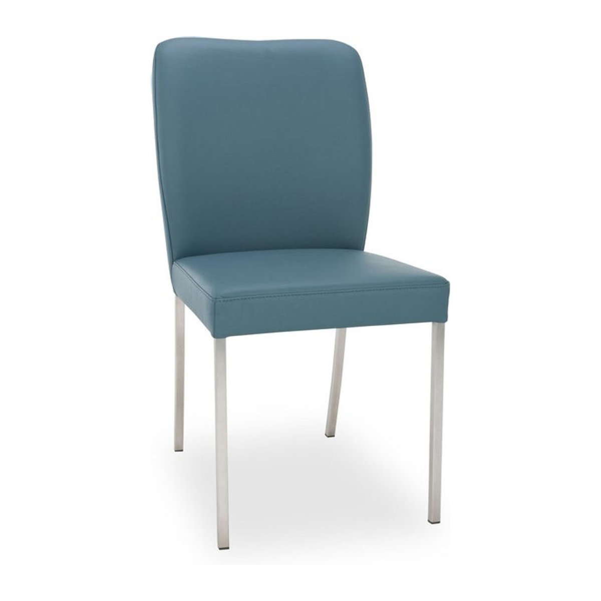 Polsterstuhl Variano MATCH aus blauem Echtleder mit Edelstahlgestell, B/T/H: 45 x 50 x 92 cm - Bild 1