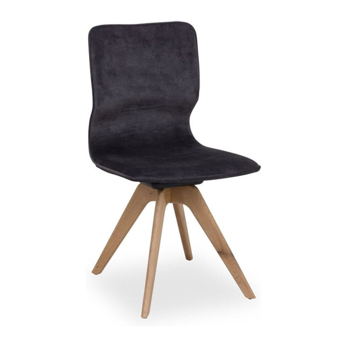 Polsterstuhl Witlake VAREDO in Grau mit Eiche Natur Massivholz und Stoffbezug im skandinavischen Design - Bild 1