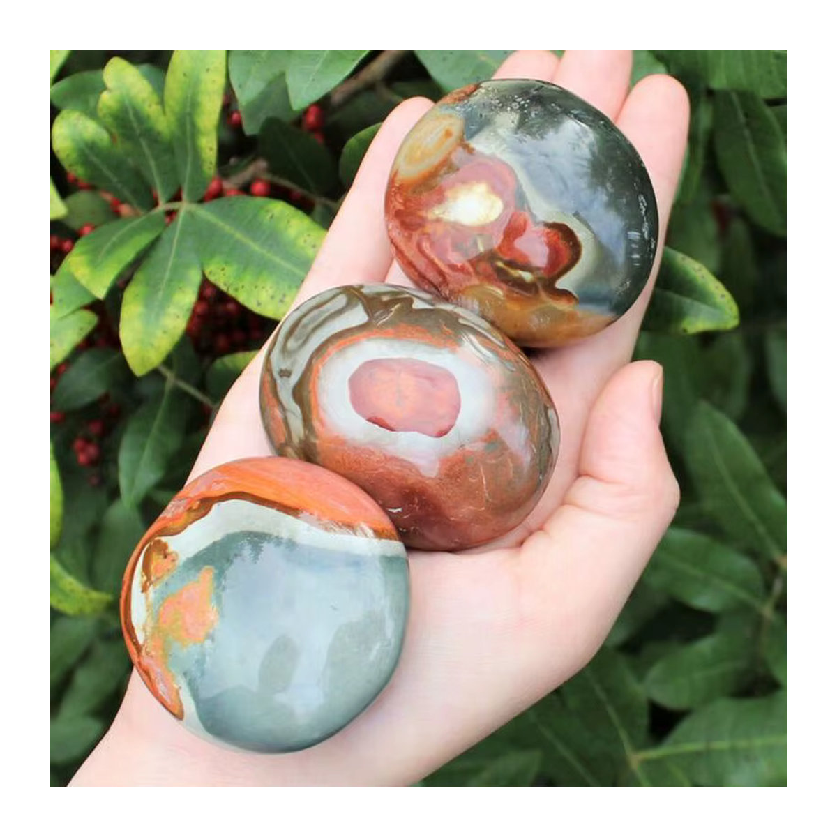Polychromer Jaspis Ozean Stein als geschliffener Heilkristall und Sammlerstück in unregelmäßiger Form - Bild 3