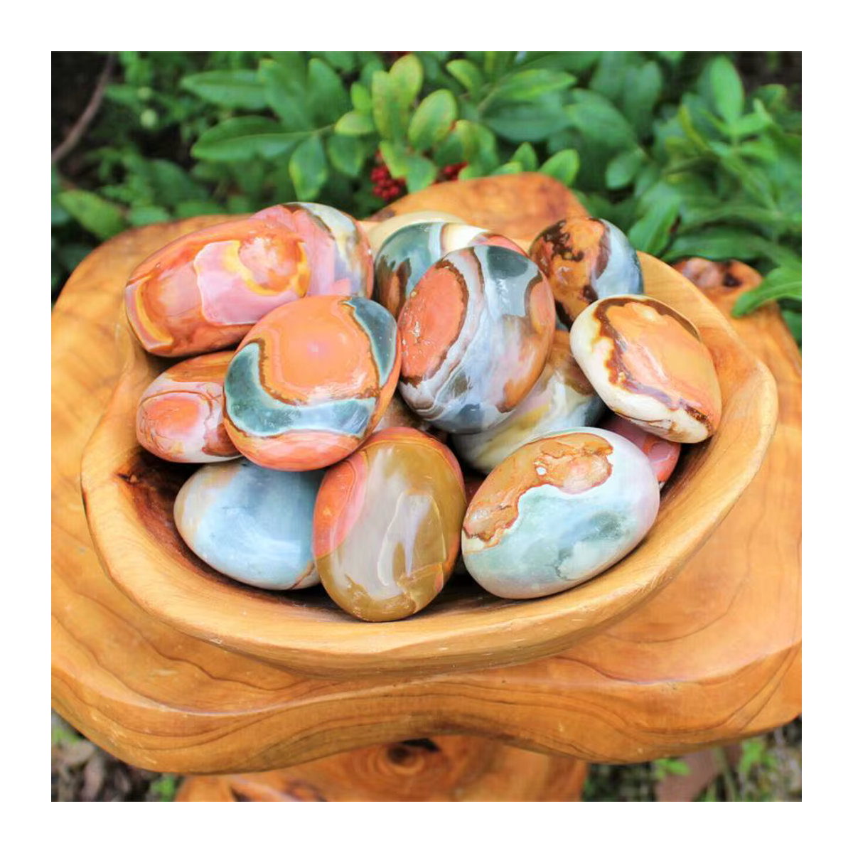 Polychromer Jaspis Ozean Stein als geschliffener Heilkristall und Sammlerstück in unregelmäßiger Form - Bild 4