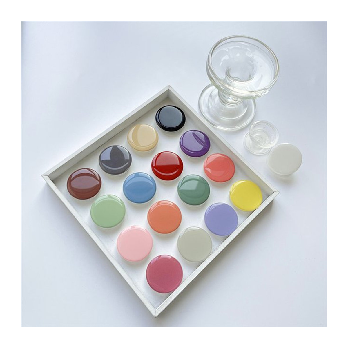 POPPED Luxus-Ins-Macaron Handyhülle im koreanischen Stil für iPhone 16 und Samsung, mehrfarbig mit faltbarem Stretch-Griff Handyhalter aus Kunststoff - Bild 1