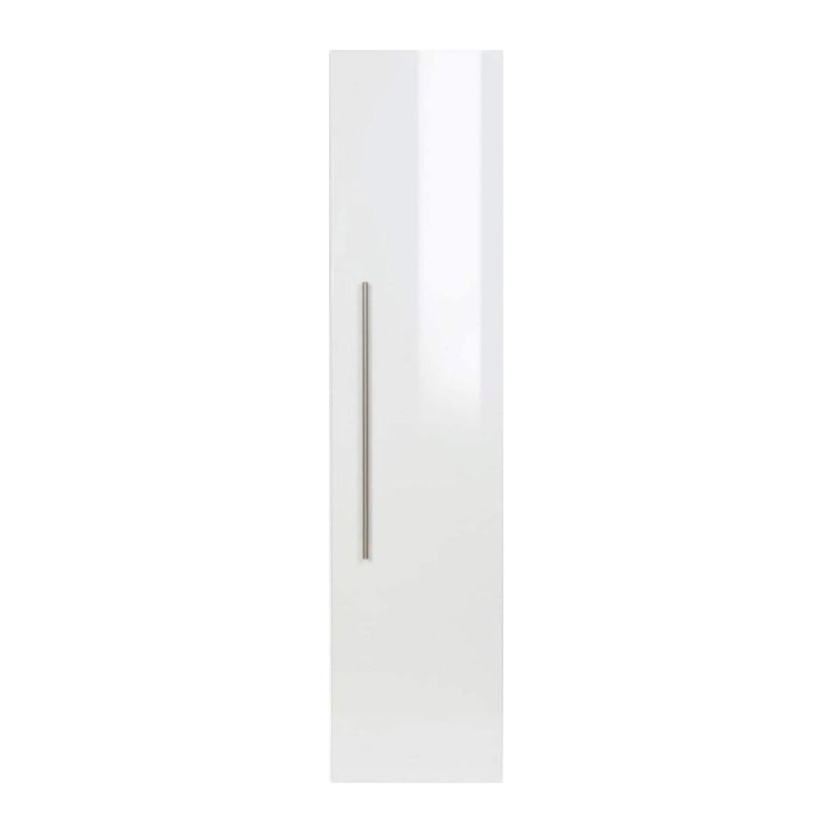 Posseik Homeline Hochschrank Modern in Weiß Hochglanz mit Edelstahl-Elementen - Bild 1