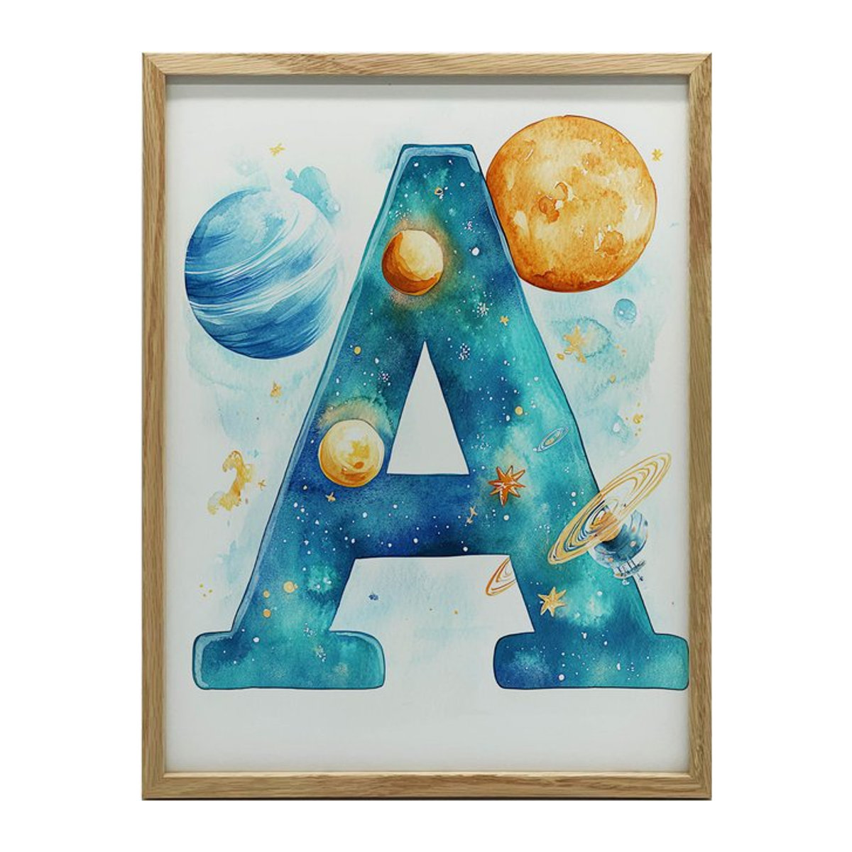 Poster A im Weltraum mit schwarzem Aluminiumrahmen, B: 30 cm, H: 40 cm - Bild 1