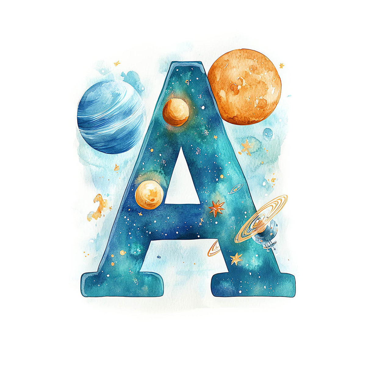 Poster A im Weltraum mit schwarzem Aluminiumrahmen, B: 30 cm, H: 40 cm - Bild 2