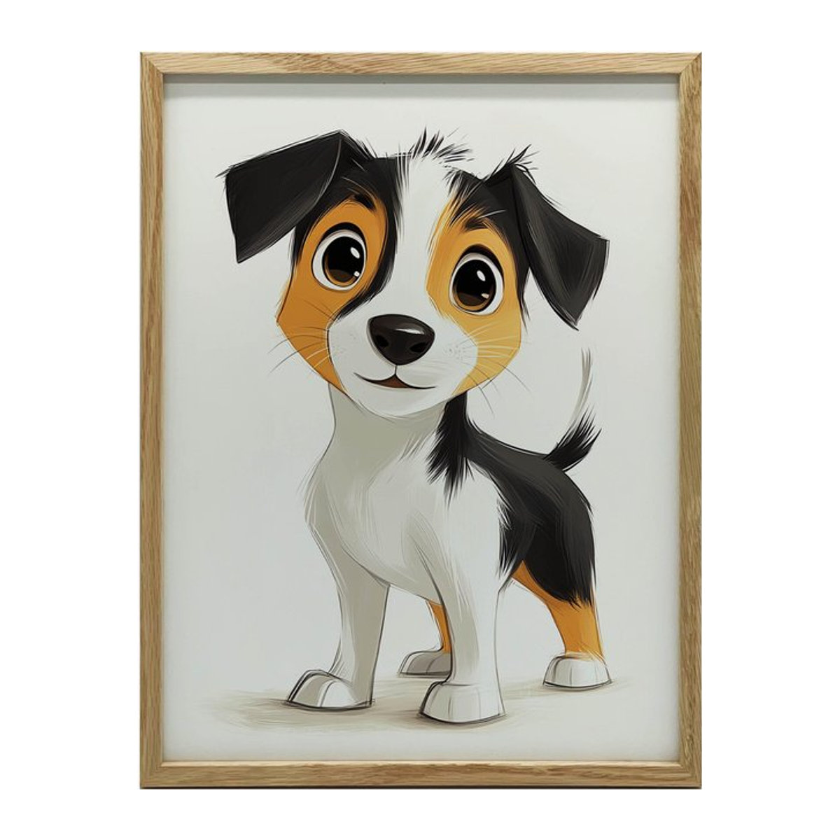 Poster mit Jack Russell Terrier im Porträt, Aluminiumrahmen Gold, B/H: 30 x 40 cm - Bild 1
