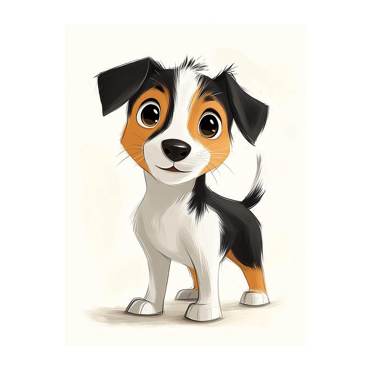 Poster mit Jack Russell Terrier im Porträt, Aluminiumrahmen Gold, B/H: 30 x 40 cm - Bild 2