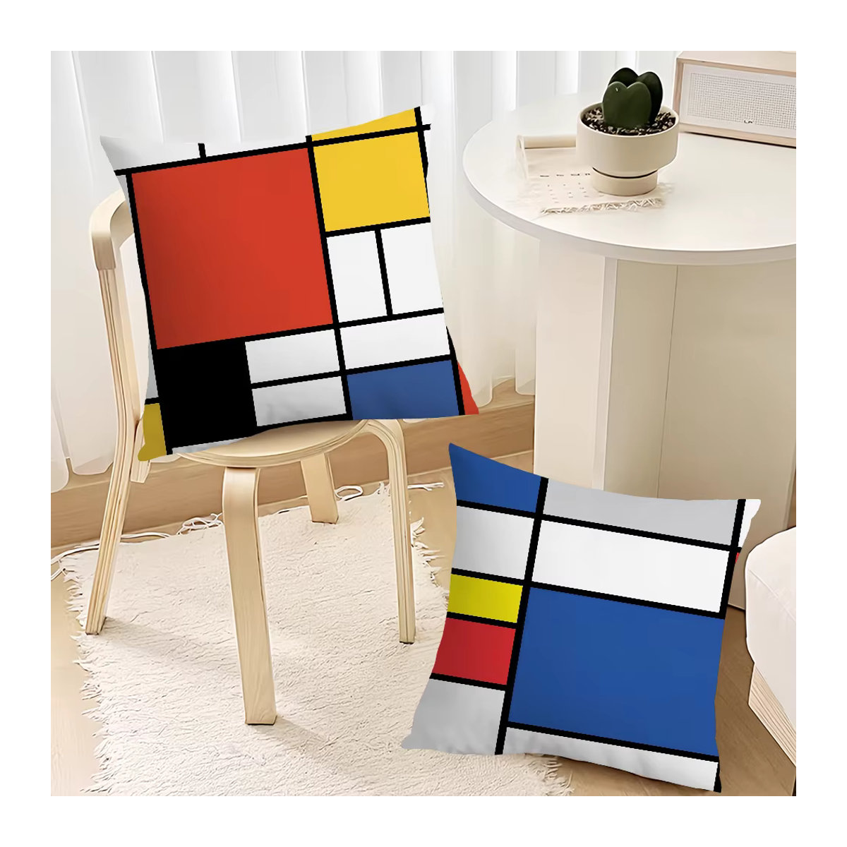 Potdemiel Kissenbezug Abstrakte Malerei P-Piet Mondrian für Sofa und Wohnzimmer - Bild 2