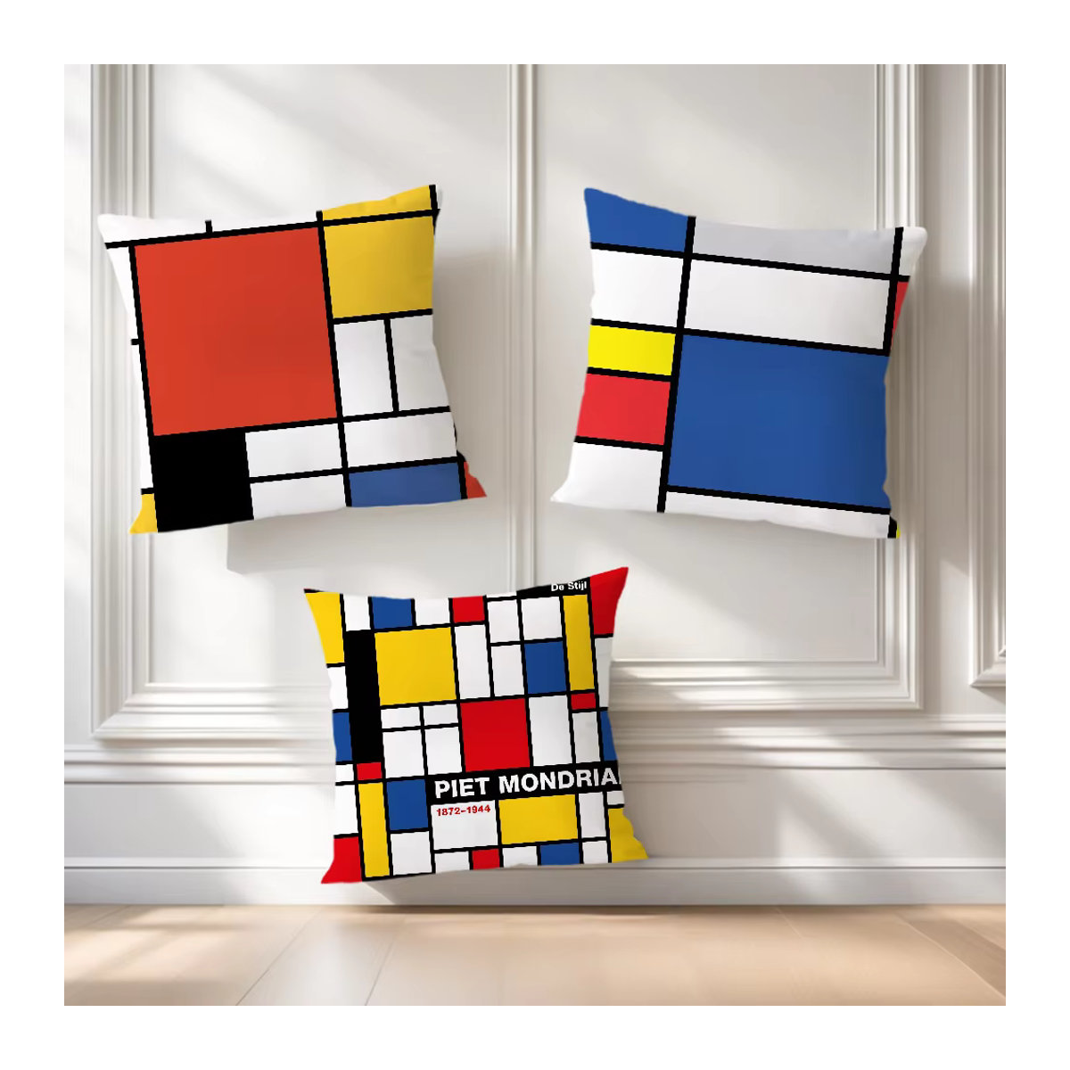 Potdemiel Kissenbezug Abstrakte Malerei P-Piet Mondrian für Sofa und Wohnzimmer - Bild 3