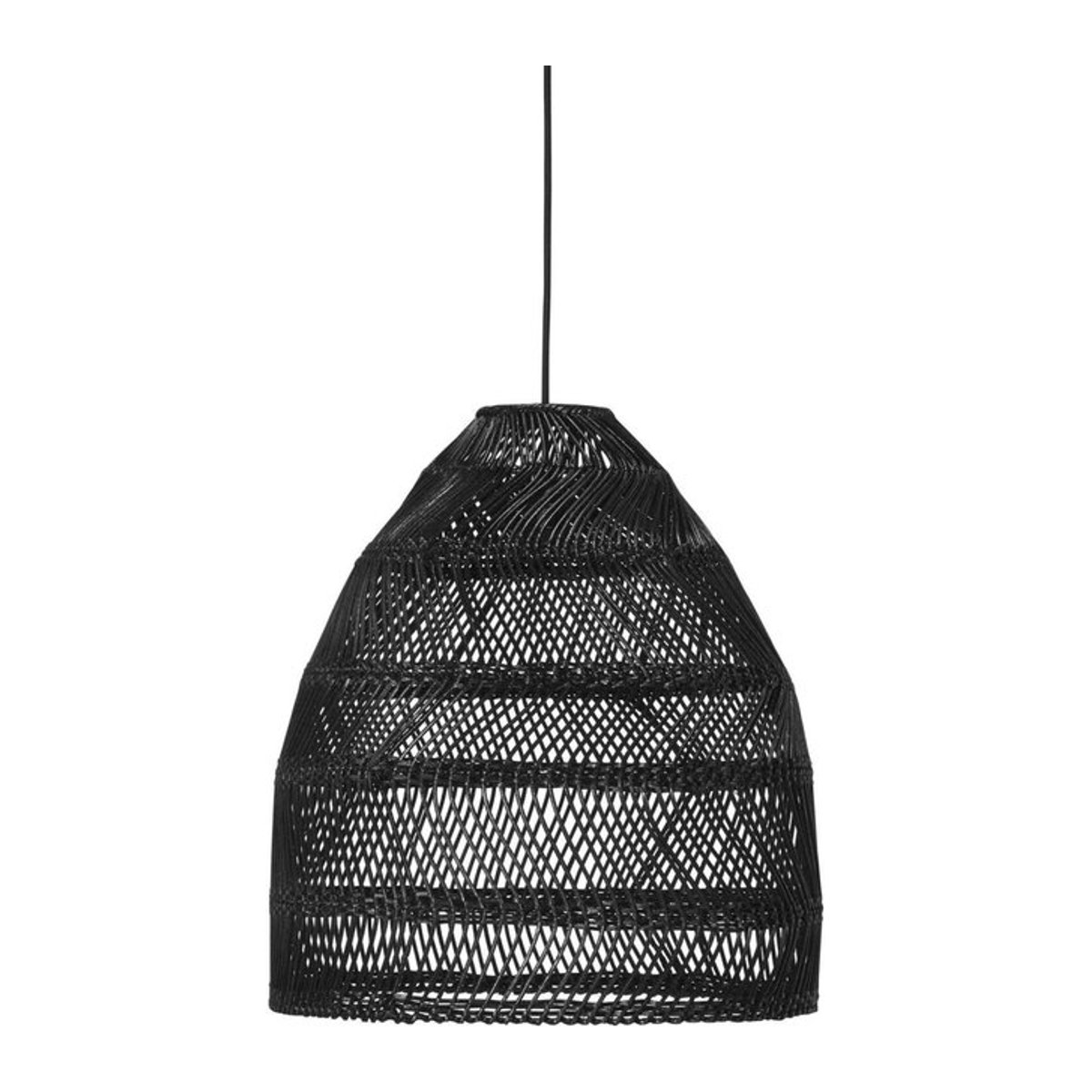PR Home Außen Hängelampe Maja in Schwarz aus Rattan und Kunststoff mit E27 Fassung und IP44 Schutz, B: 46 cm, T: 49 cm, H: 49 cm - Bild 1