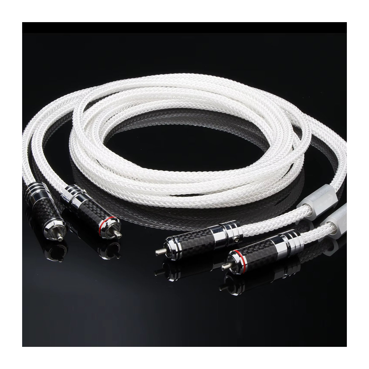 Preffair RCA Audiophile Signalkabel aus reinem Sterlingsilber, 16-adrig, Weiß - Bild 2