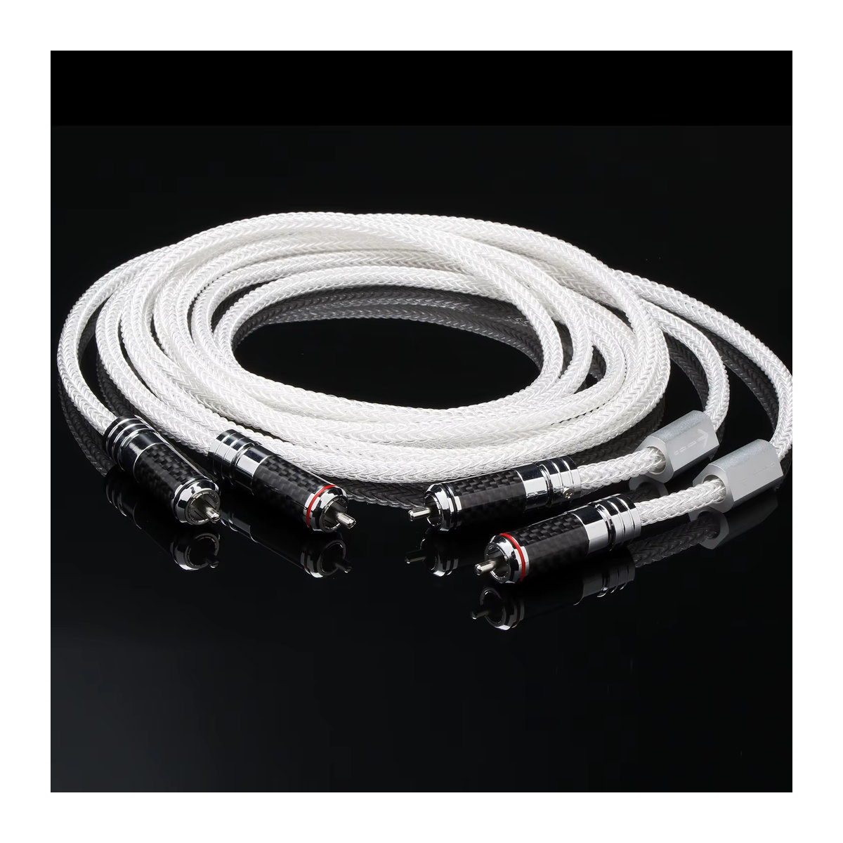 Preffair RCA Audiophile Signalkabel aus reinem Sterlingsilber, 16-adrig, Weiß - Bild 3