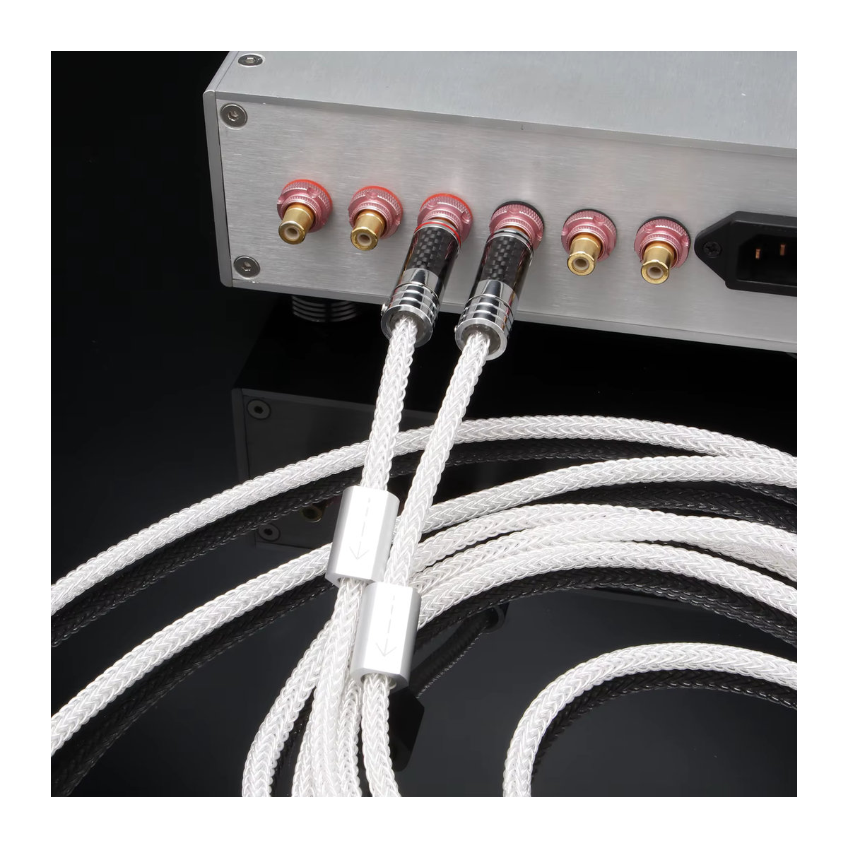 Preffair RCA Audiophile Signalkabel aus reinem Sterlingsilber, 16-adrig, Weiß - Bild 4
