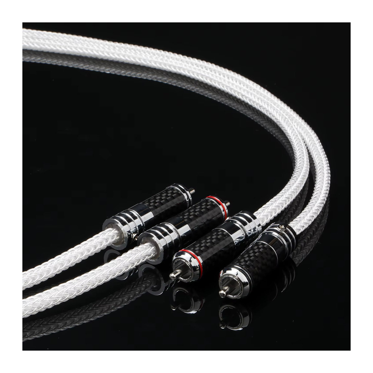 Preffair RCA Audiophile Signalkabel aus reinem Sterlingsilber, 16-adrig, Weiß - Bild 5