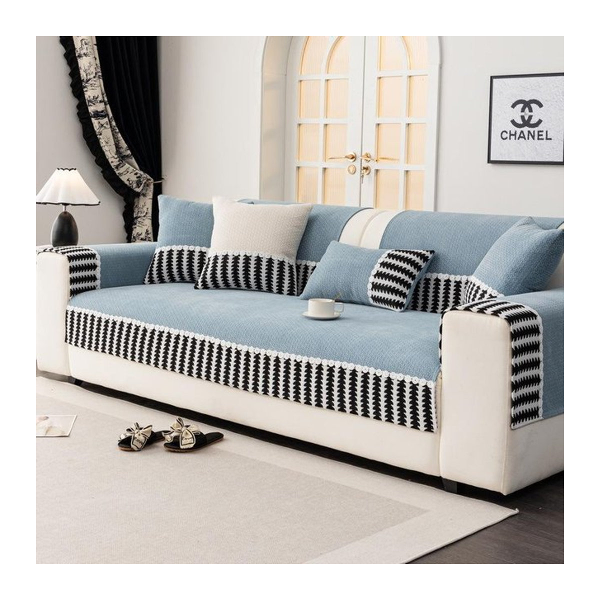 Premium Chenille Kissenbezug für dein Sofa, rutschfest und universell einsetzbar, B/B: 70 x 70 cm - Bild 1