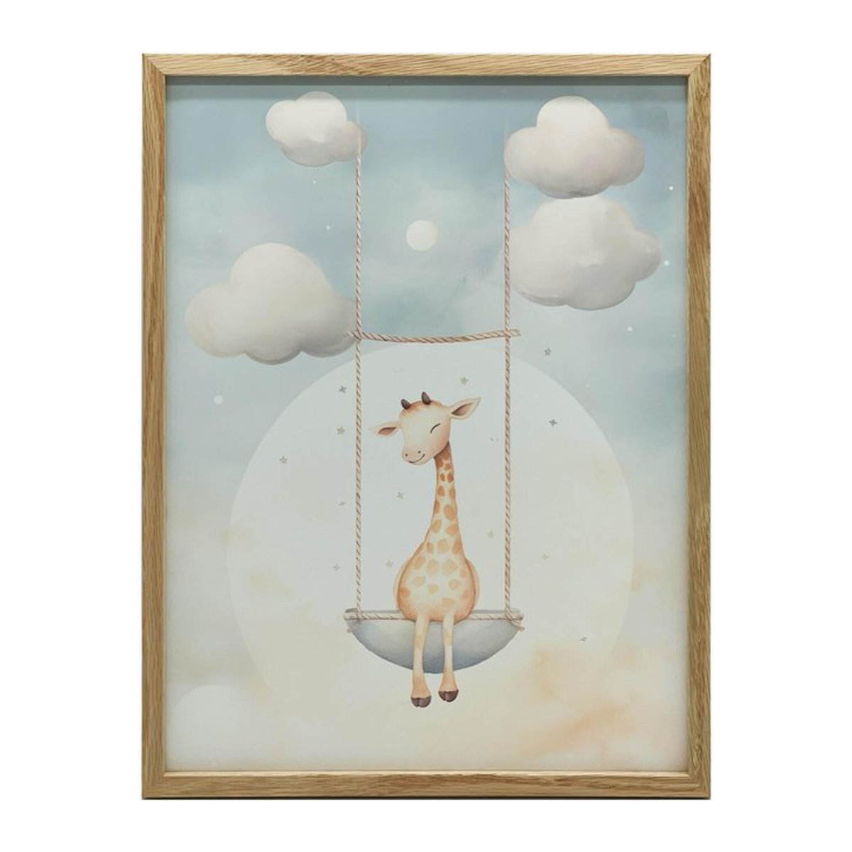 Premium-Leinwand Giraffe auf der Schaukel von Marcin Zbijowski, Breite: 40 cm, Tiefe: 30 cm, Höhe: 30 cm, ohne Rahmen - Bild 1
