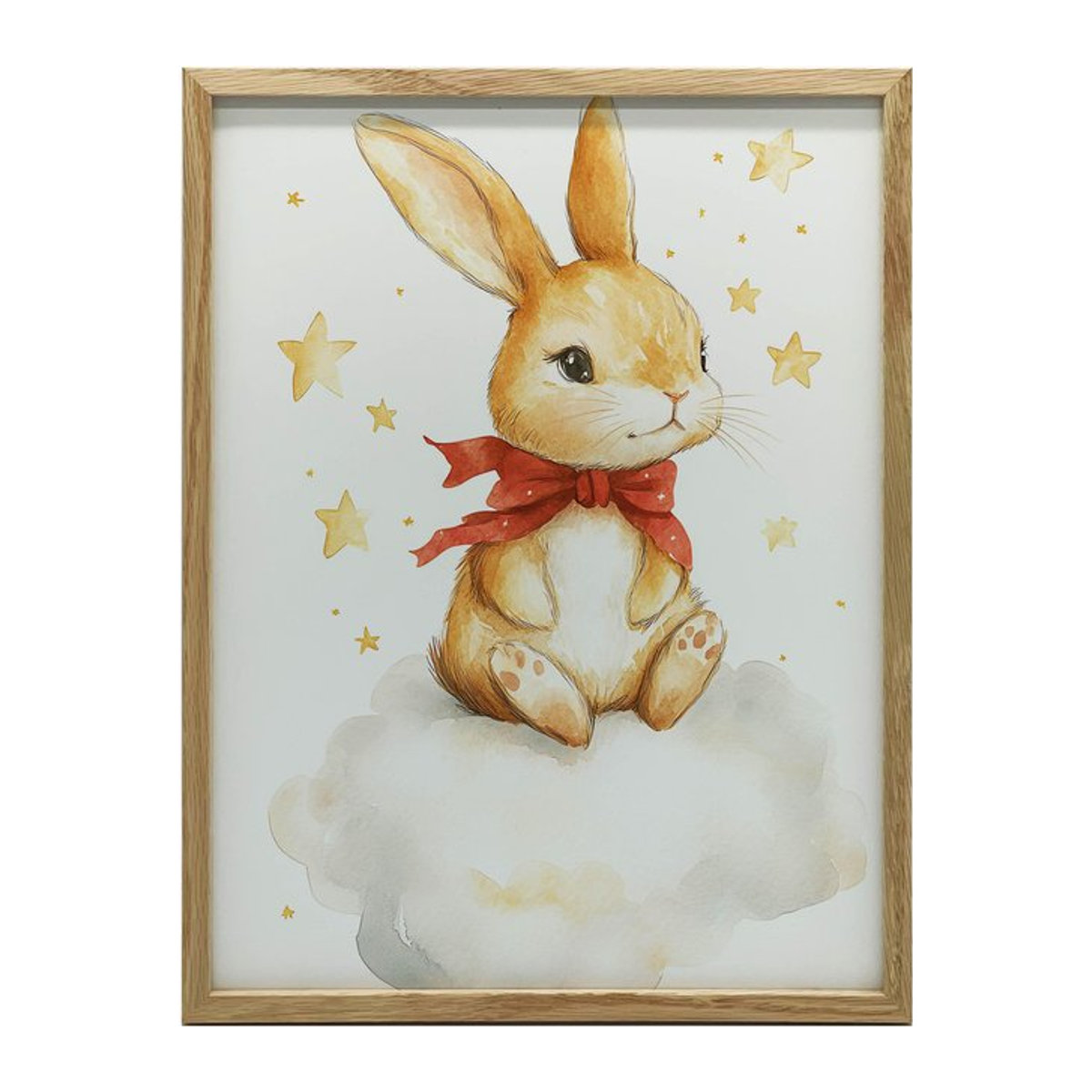 Premium-Leinwand Poster Entzückendes Häschen Auf Wolke von iKable, B: 30 cm, H: 40 cm, ohne Rahmen - Bild 1