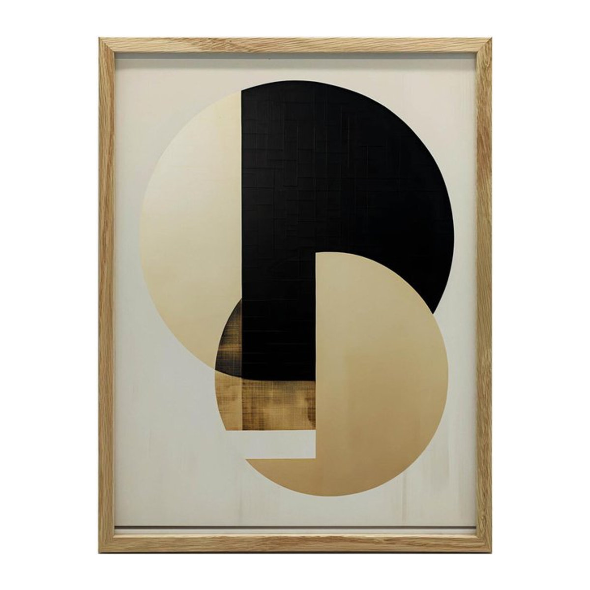 Premium Leinwand von Marcin Zbijowski mit ineinanderfließenden Farben in Gold und Schwarz, B: 30 cm, H: 40 cm, ohne Rahmen - Bild 1