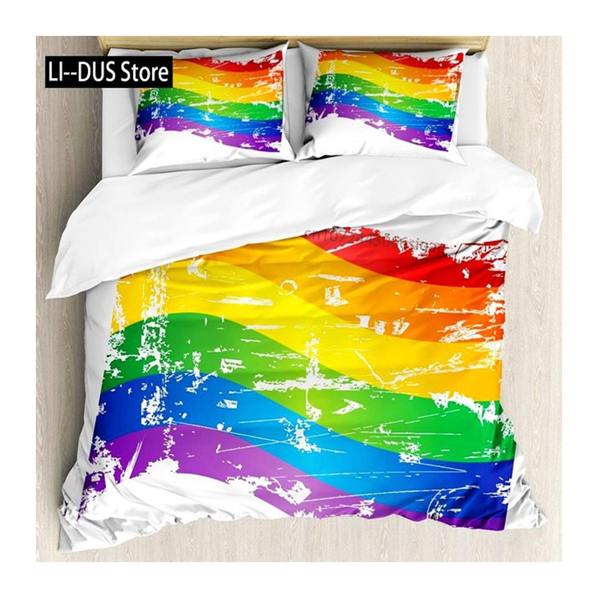 Pride Bettwäsche-Set aus Polyester mit buntem Streifendesign, Multicolor, B/H: 135 x 200 cm - Bild 1