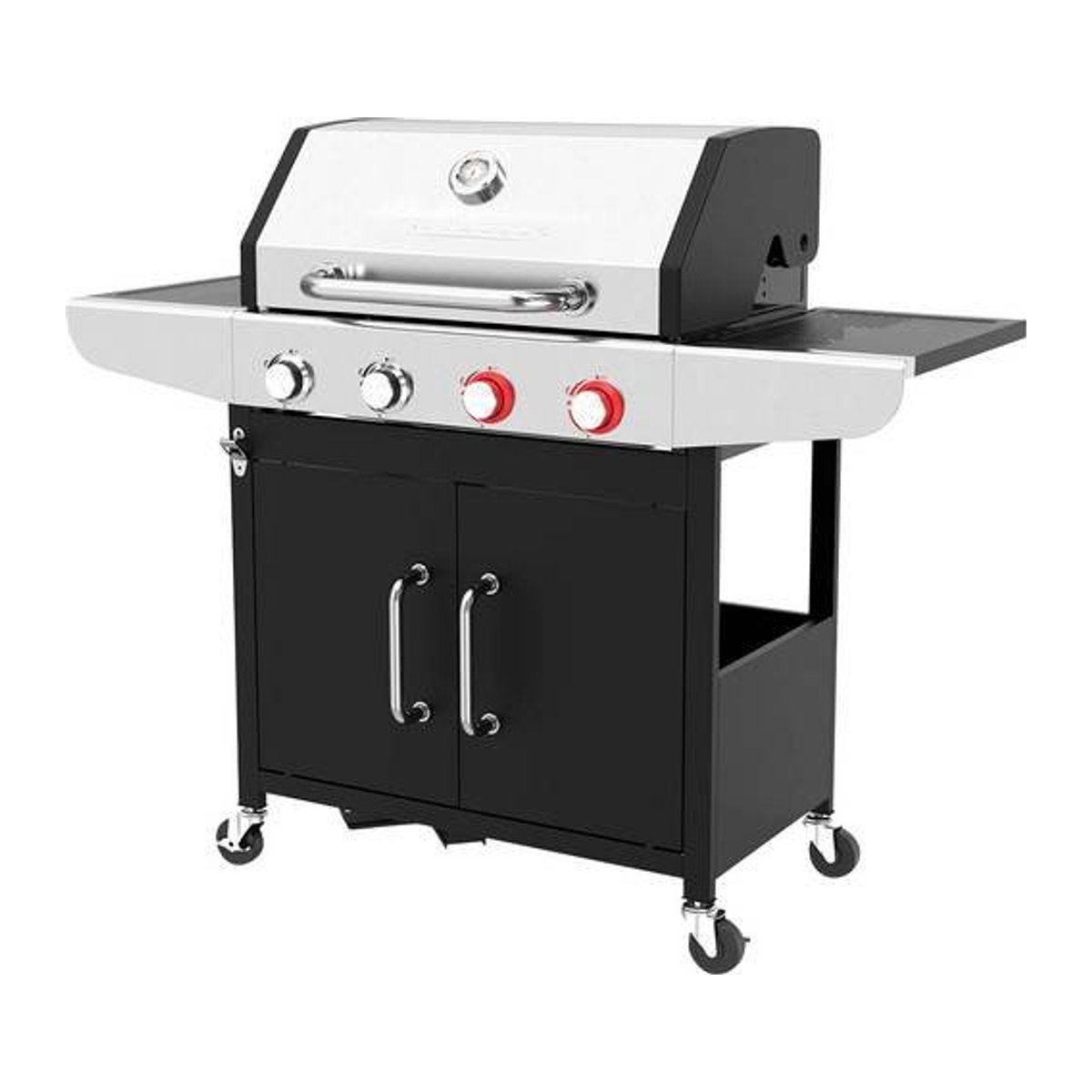 Profi Cook Gasgrill PC-GG 1311 mit 4 Brennern, Thermometer im Deckel, Schwarz/Edelstahl - Bild 1