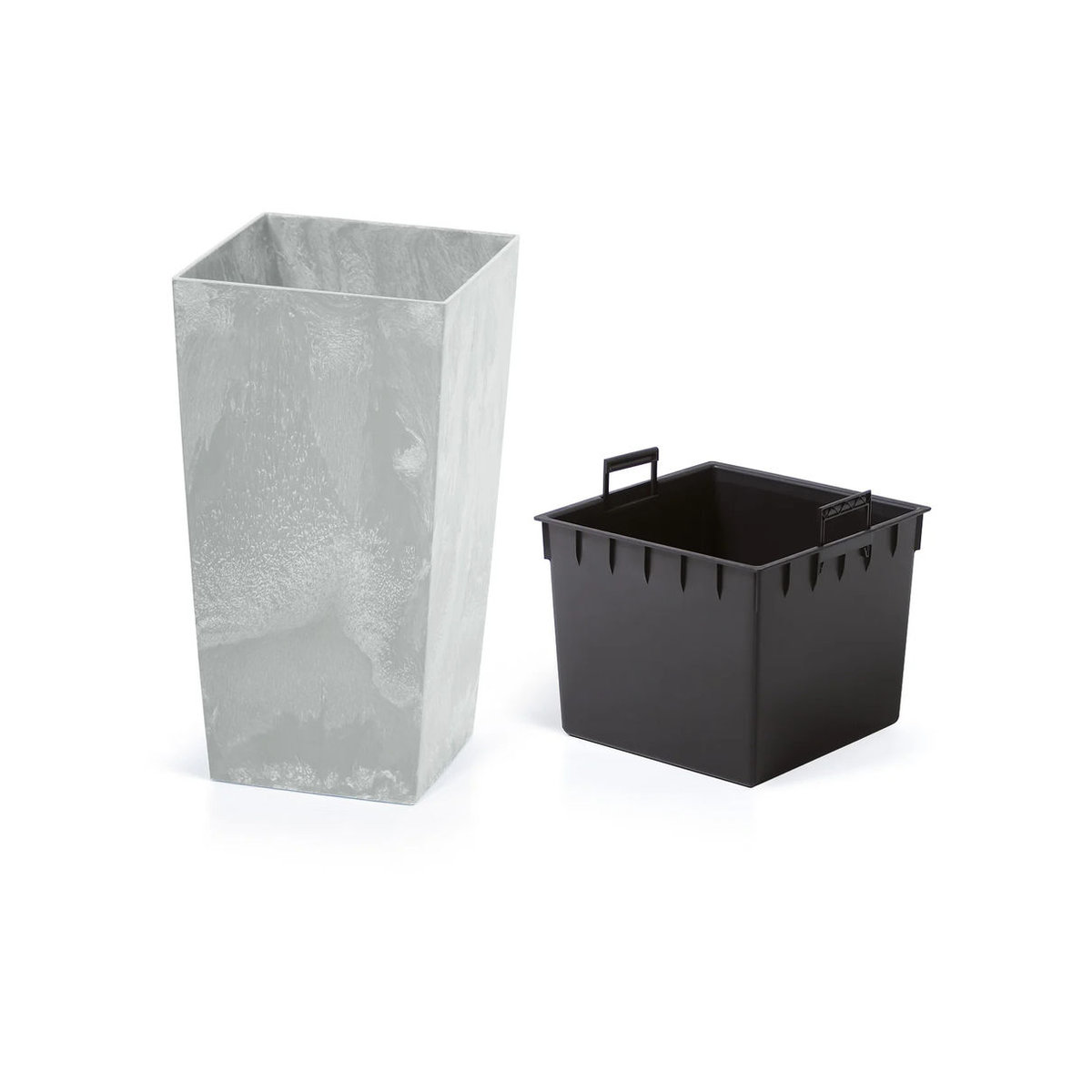 PROSPERPLAST Blumentopf in Betonoptik Grau, quadratisch, B/T/H: 33 x 33 x 61 cm - Bild 2