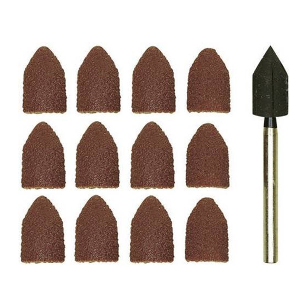 Proxxon Micromot 28 987 Normalkorund Schleifkappen mit Werkzeugträger, 10-teiliges Werkzeugset, Abmessungen: 13 x 9 mm - Bild 1
